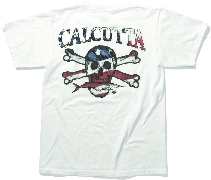 Calcutta CRWBXXL Red,White,Blue Flag T-Shirt White Short Sleeve XXL