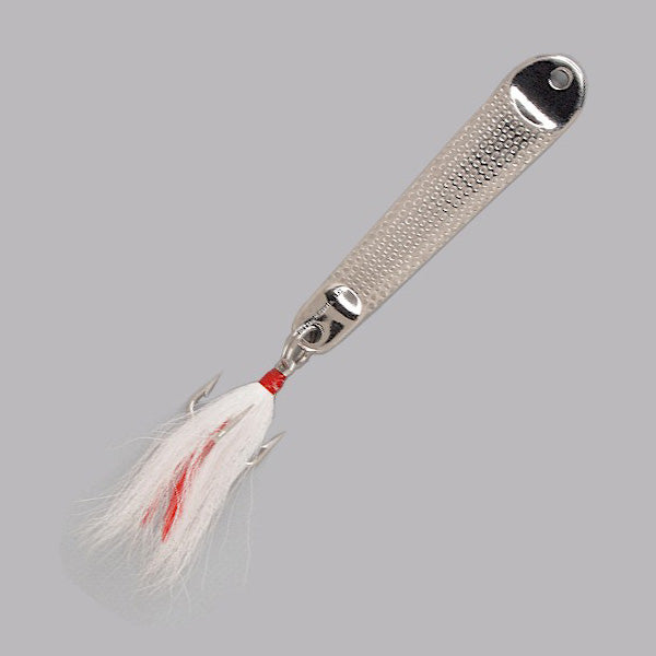 Hopkins No=EQL Hammered Spoon w/ Bucktail Treble Hook Stainless Steel