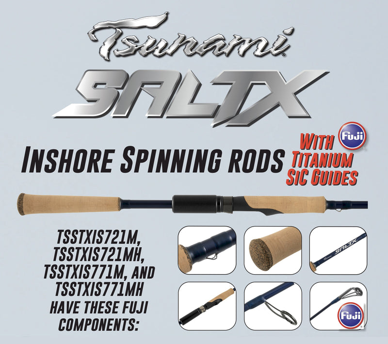 Tsunami SaltX Inshore Spinning Rods