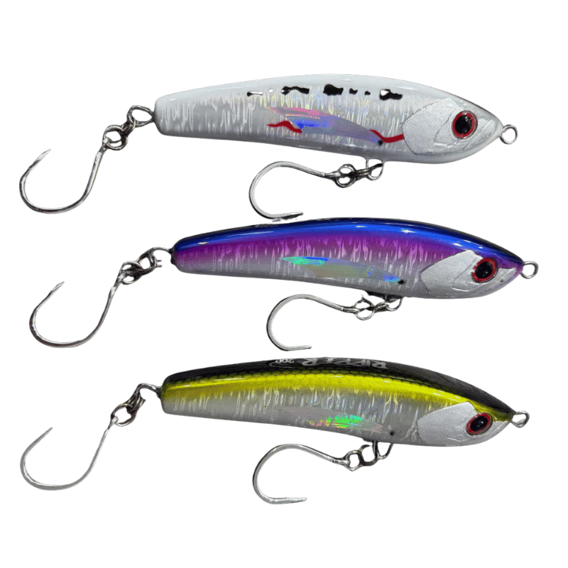 bluewater fishing lures Tackle Ripper Series Floating Stickbaits 200mm / Blue Raspberry fly reel oil Daiwa 18 Ninja LT Model:WARII20LW rigged and ready to