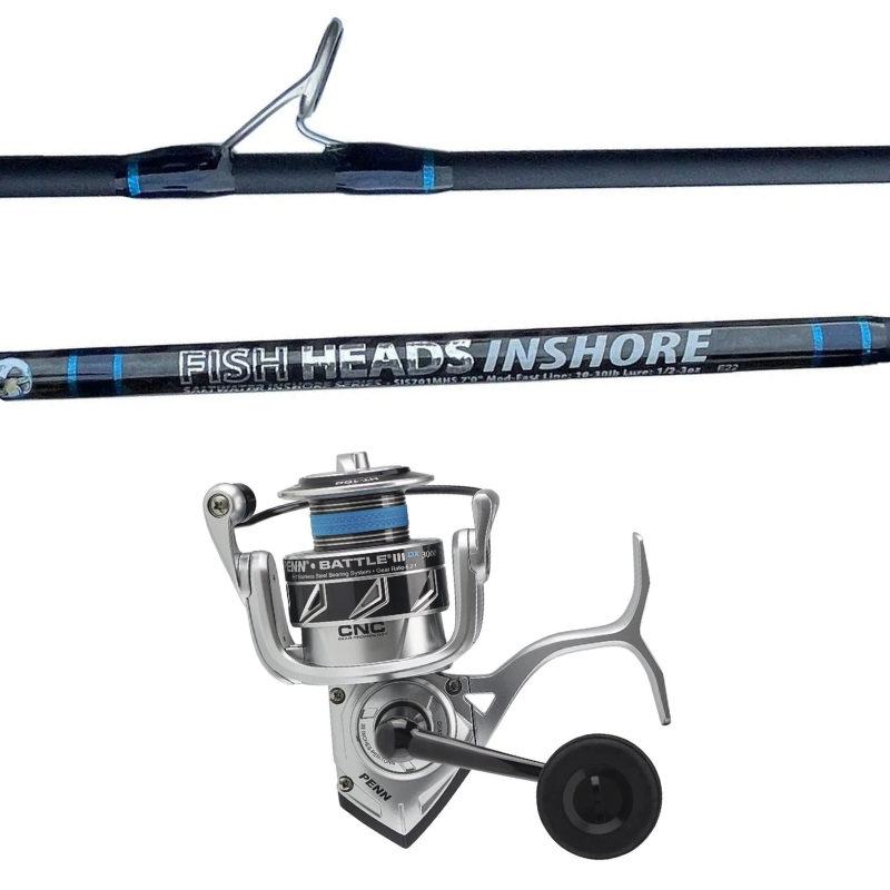 Fish Heads 7' Med Inshore Rod & Battle 3000 DX Combo – Fisherman's