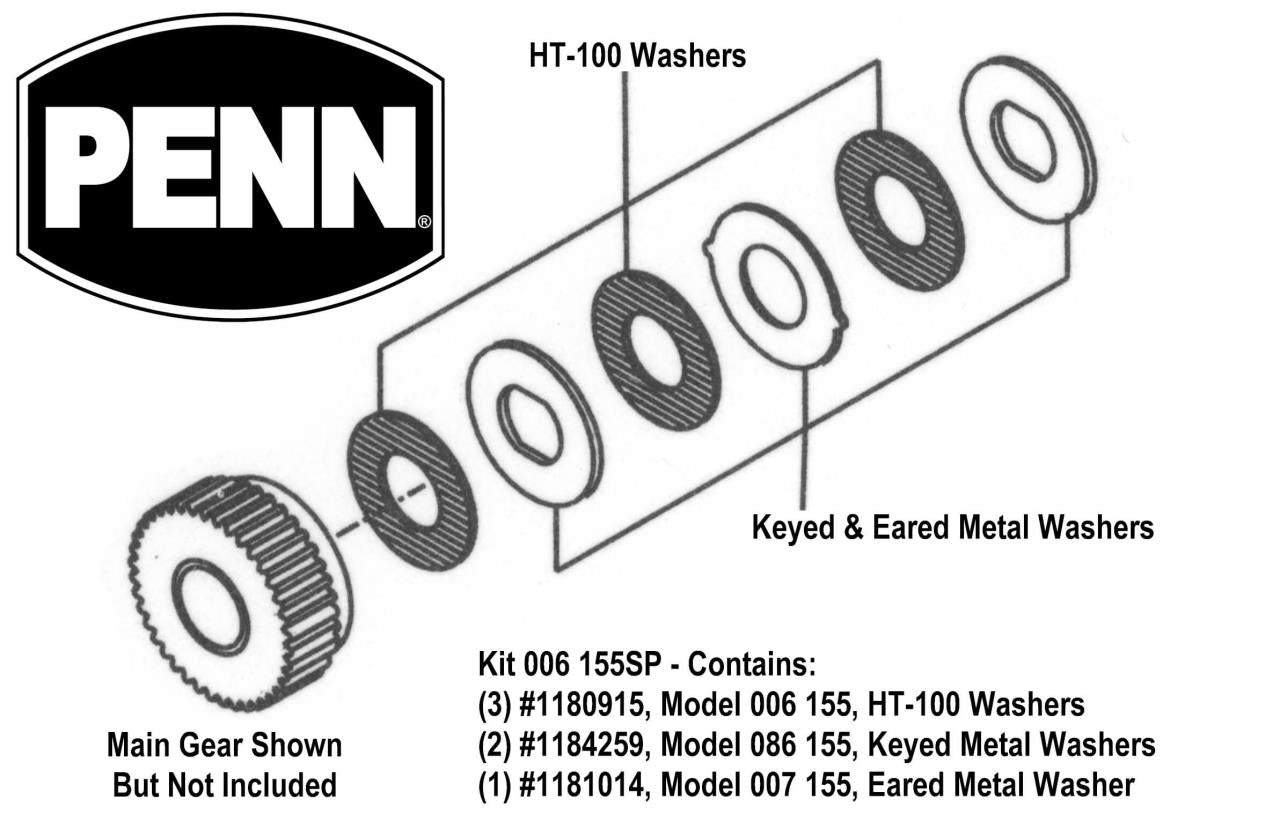 Penn Part 006 155SP SKU#1180392 HT-100 Drag Washer Kit (UPC