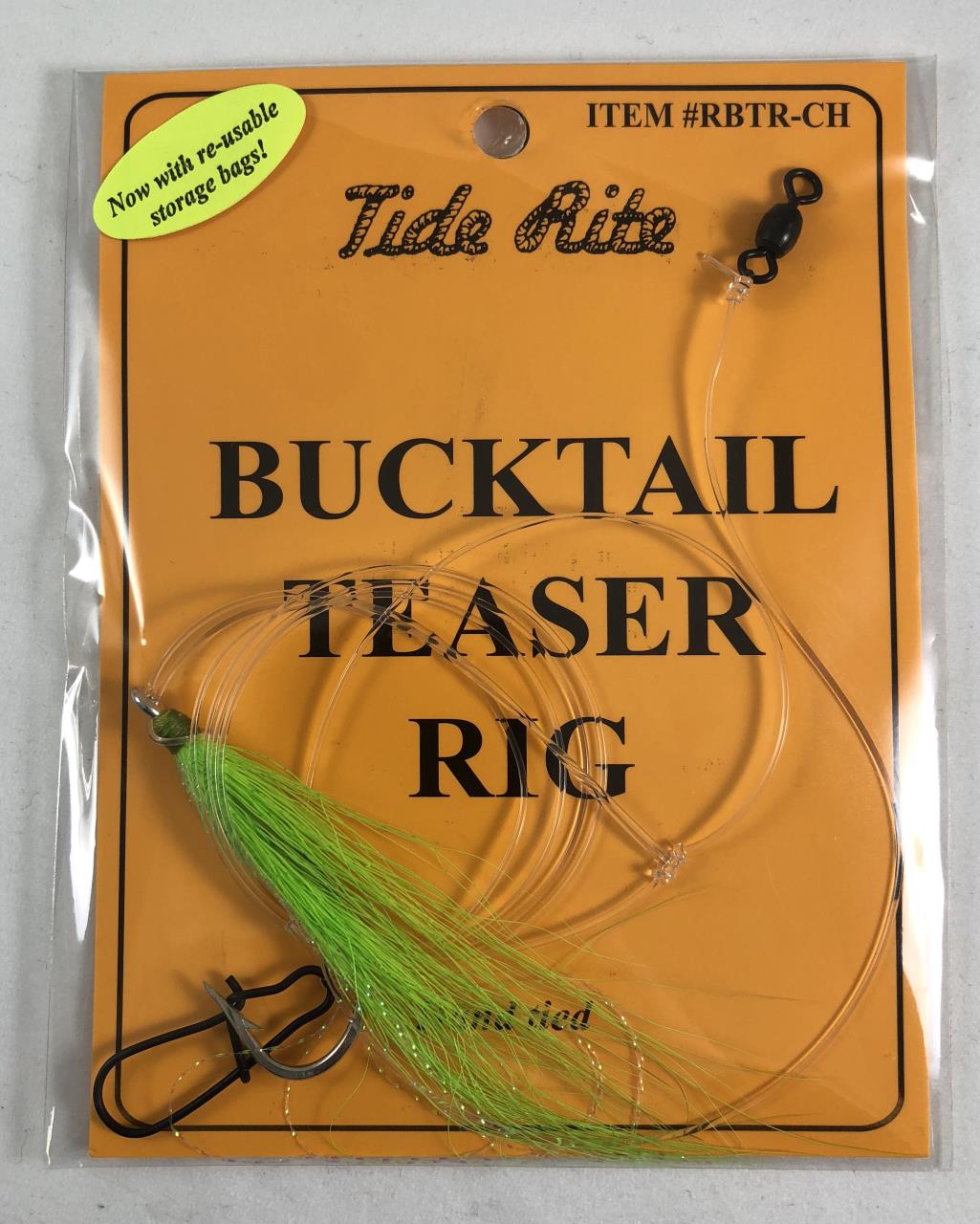 Tide Rite Hand Tied Bucktail Teaser Rig Chartreuse
