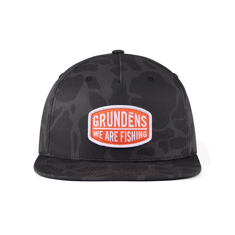 Grundens We Are Fishing Camo Trucker Hat