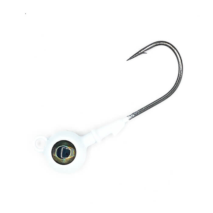 Round Fluke Jig Head 1 Oz - 3 Pack With Black Nickel Mustad Hooks For Saltwater Fishing