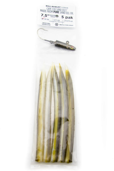 Bill Hurley 7.5" Cape Cod Sandeels 1.3oz 5pk Mouse Tail Olive