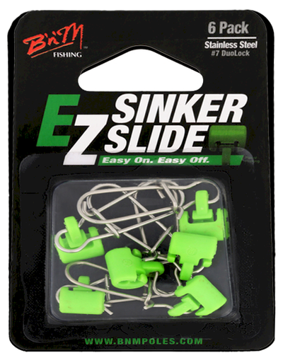 B'n'M EZ Sinker Slide (aka RigRap) - Stainless Steel #7 Duolock 6/pk