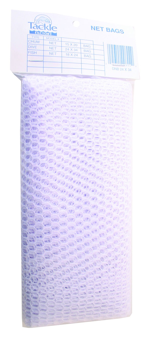 Tackle Factory DNB-DIVERS Mesh Bag 24" x 34" White 1/4" Mesh