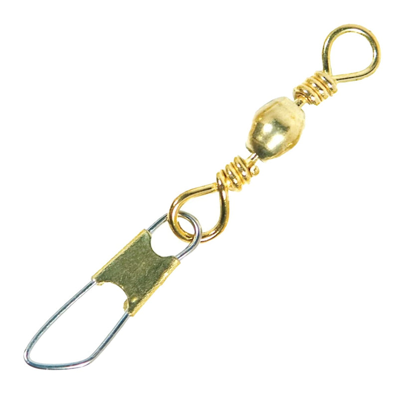 Eagle Claw Barrel Swivel w/ Safety Snap Brass