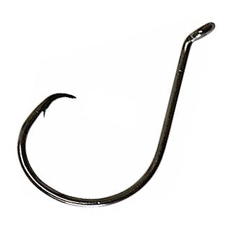 Eagle Claw L7228BPGH7/0 Lazer Sharp Octopus Hook, Size 7/0, Needle Point, Wide Gap, Non-Offset, Up Eye, Platinum Black, 6/pk