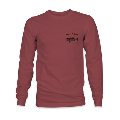 Fish Heads Striped Bass Comfort Colors Long Sleeve Shirt