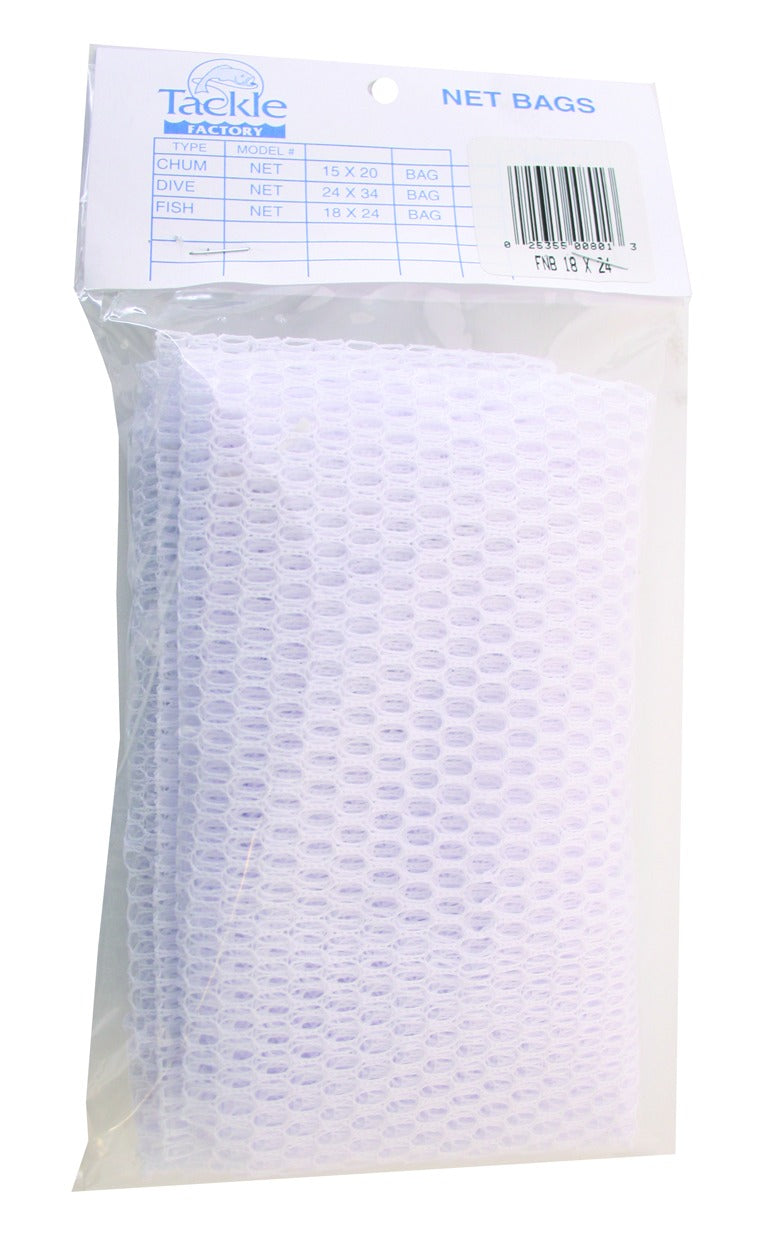 Tackle Factory FNB-FISH Mesh Bag 18" x 24" White 1/4" Mesh
