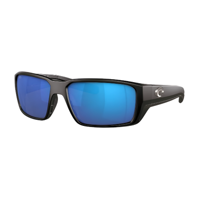 Costa Fantail Pro Polarized Sunglasses Black Frame Blue Mirror 580