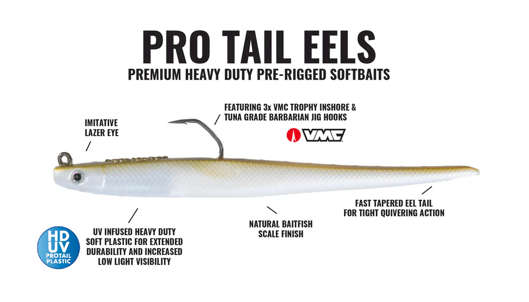 eel tail soft plastic fishing lures Hogy Pro Tail Eel Rigged Soft Bait