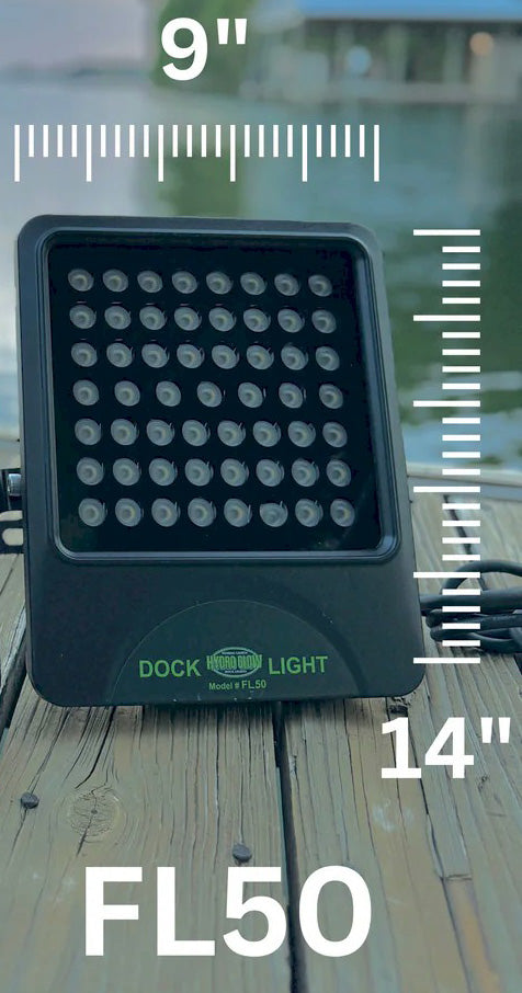 Hydro Glow Dock Mounted Green Flood Light