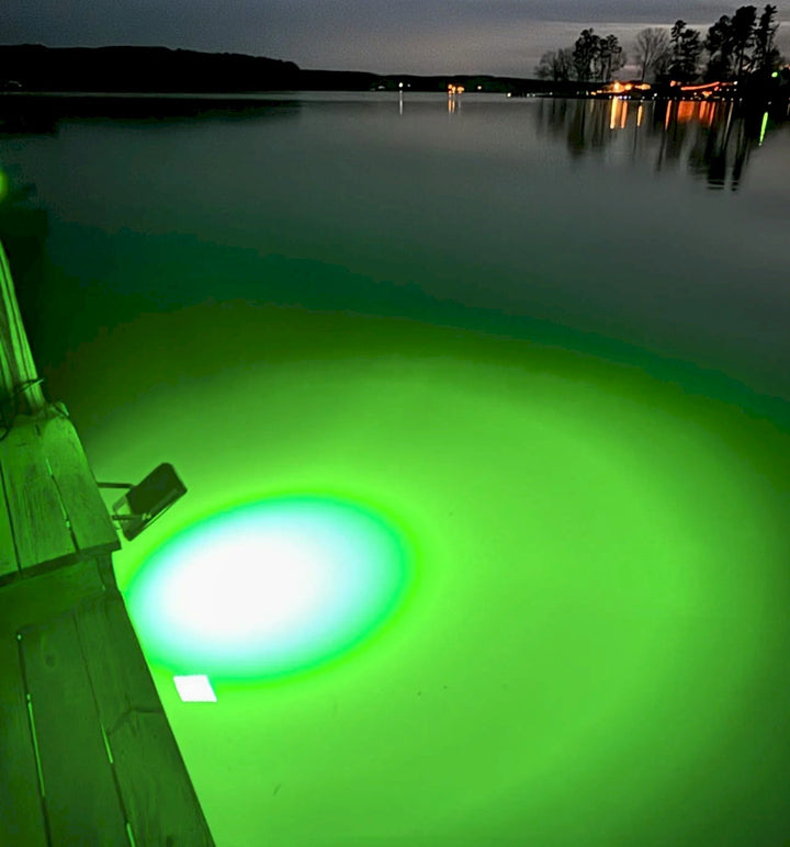 berkley fishing accessories night lights clip on Hydro Glow Dock Mounted Green Flood Light – Fisherman's Headquarters