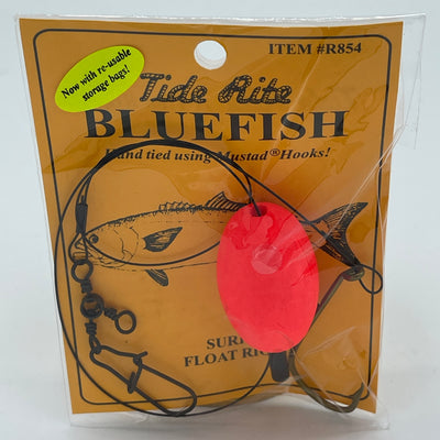Tide Rite Hand Tied Bluefish Rig Float, Mustad Mullet Hook, Chrome (R8