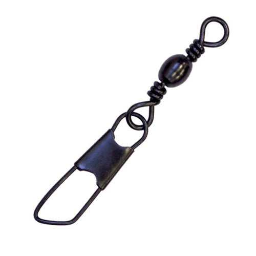 Jeros Tackle 144-BSS-12 Barrel Swivel w/ Safety Snap Black