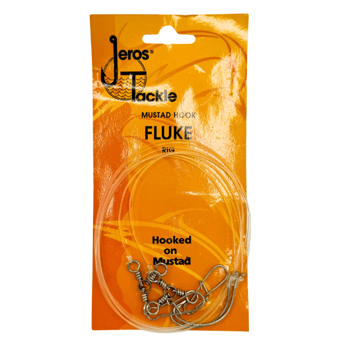 Jeros Tackle FK285-2/0 Fluke Rigs 3-Way Swivel with Duo-Lock Snap and Chrome Wide Gap Hook 2/pack