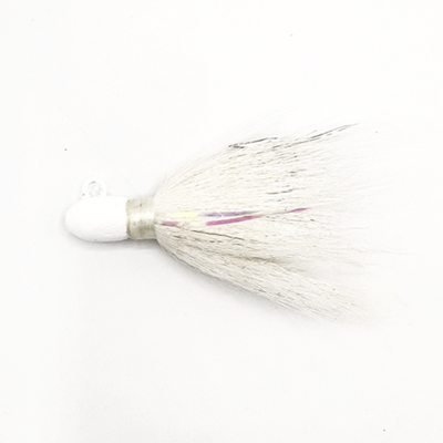 White with white thread saltwater fishing bucktail