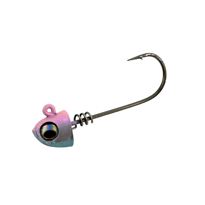 No Live Bait Needed Dealer Exclusive Jig Heads for 3" & 3.75" Tails - Pink/Green