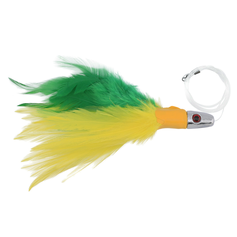No Alibi Trolling Feather Lure Rigged on Mono