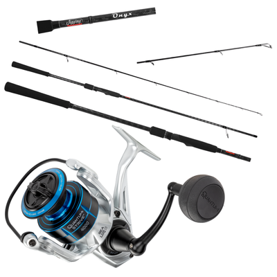9 foot saltwater fishing rod and reel combos 3 Piece Surf Combo With Medium Heavy Travel Spinning Rod 5000 Size Reel Baitfeeder Orange Catapult Style Long Casts For and the HT Surf Rod Foot Fishing Rod
