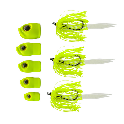 Stack Tackle Screwy Head Jigs w/ Hoochie Skirt
