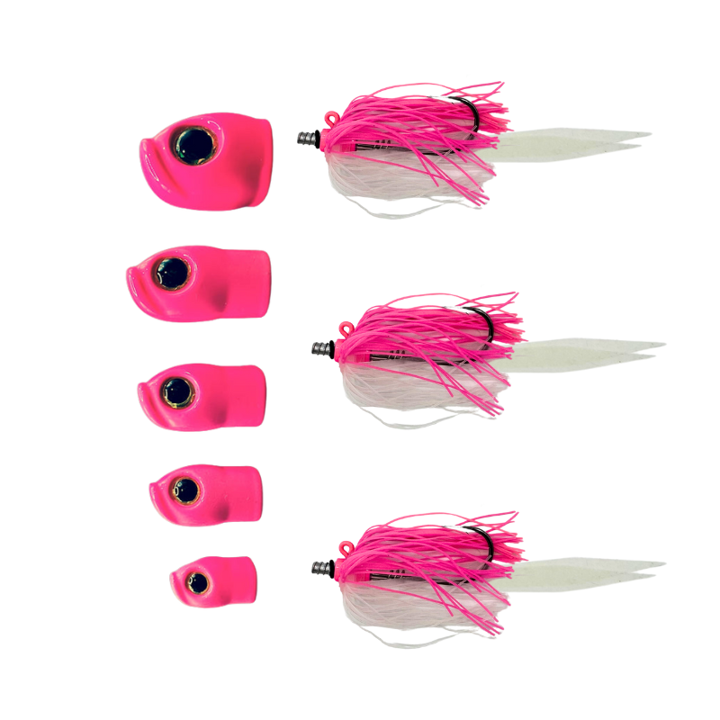 Stack Tackle Screwy Head Jigs w/ Hoochie Skirt