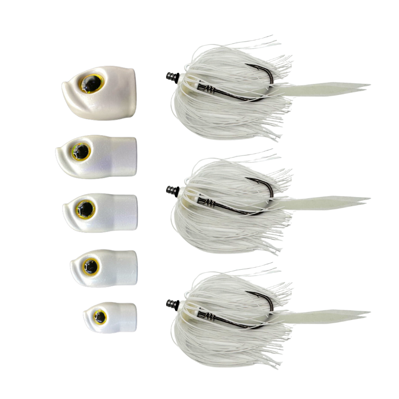 Stack Tackle Screwy Head Jigs w/ Hoochie Skirt