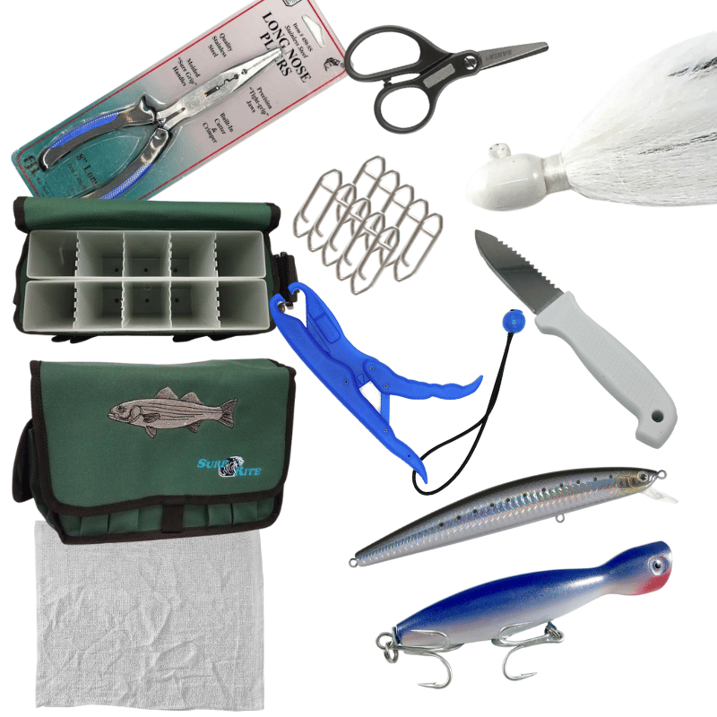Saltwater Surfcasters Bundle with Bag & Essential Gear – Fisherman's  Headquarters