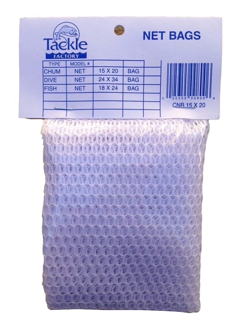 Tackle Factory CNB-CHUM Mesh Bag 15" x 20" White 1/4" Mesh