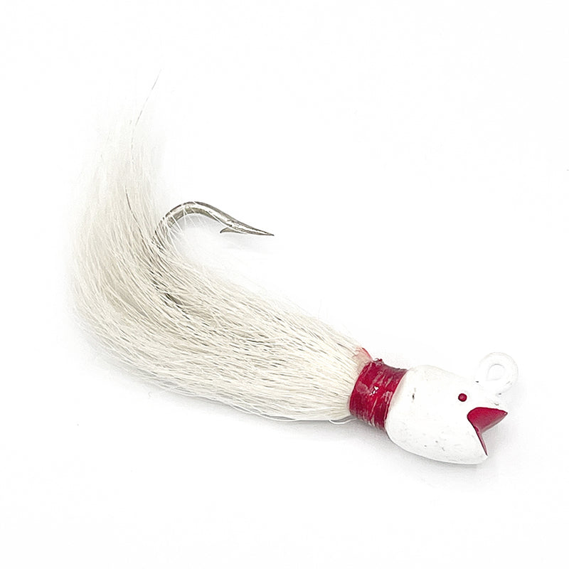 big mouth fishing lures FJ Neil Big Mouth Bucktail Jig White 1.5 Ounce (7/0 Hook)