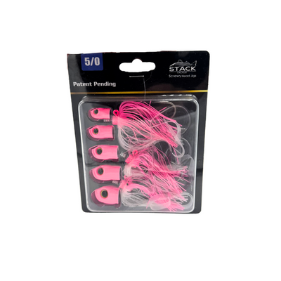 Stack Tackle Screwy Head Jigs w/ Hoochie Skirt
