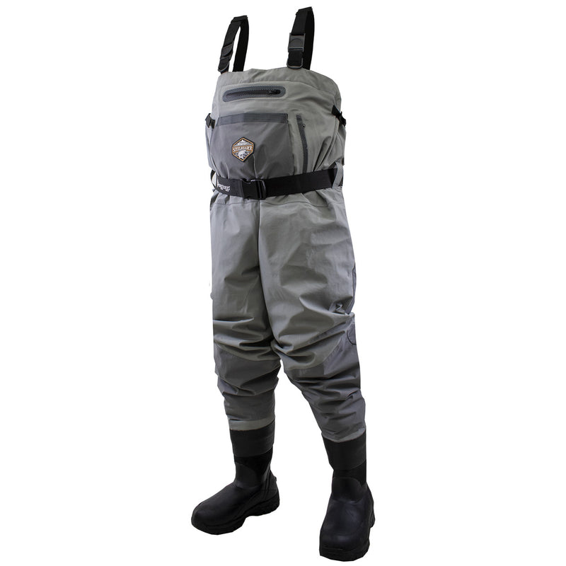Frogg Toggs Men's Hellbender Pro Bootfoot Lug Sole Chest Wader, Gray, 11