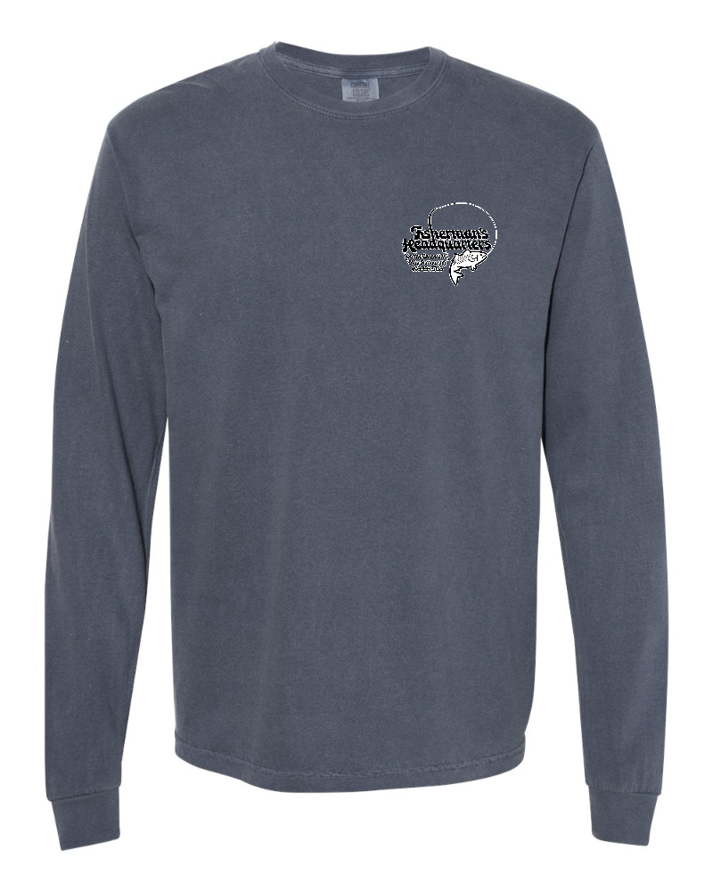 Fish Heads Bass Water Lines Comfort Colors Long Sleeve