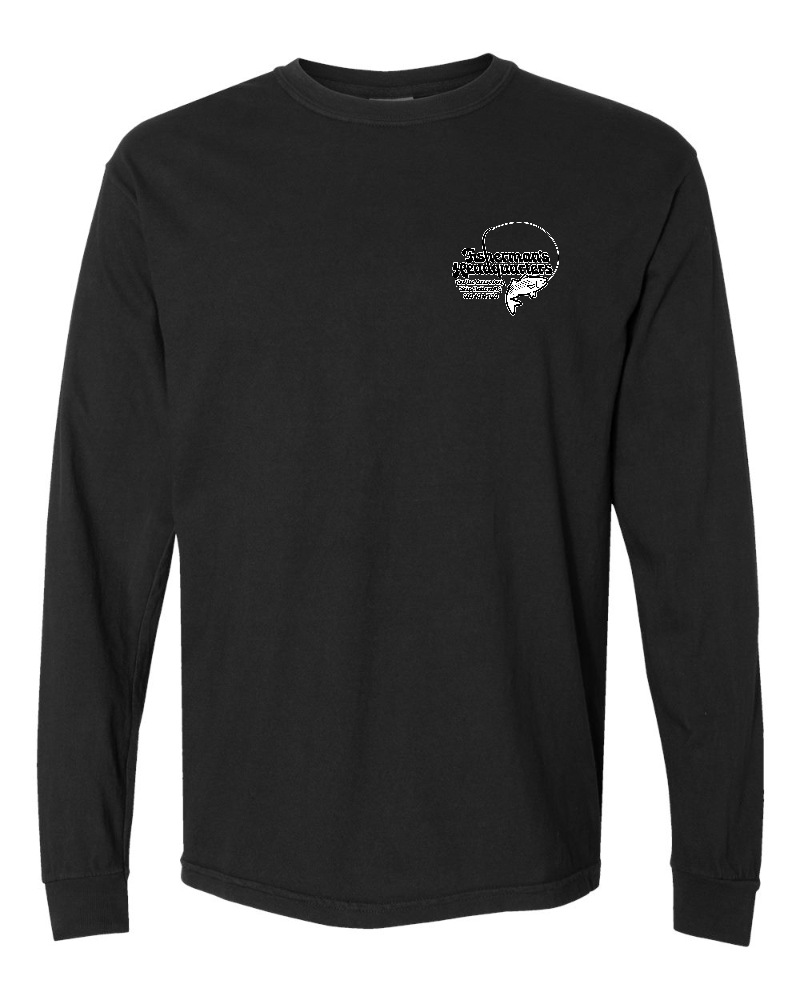 Fish Heads Bass Water Lines Comfort Colors Long Sleeve