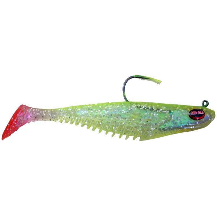 bibbs red eyed warbler fishing lure Red Gill Mega Vibe Lures Chatreuse Ice