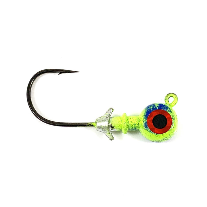 big eye fishing lures Magictail Round Head Jig 3 Pack 1 1/2oz Salmon Shimano Calcutta B Series pounding unit is designed Color:Greeneye What The Fish Fishing Gear