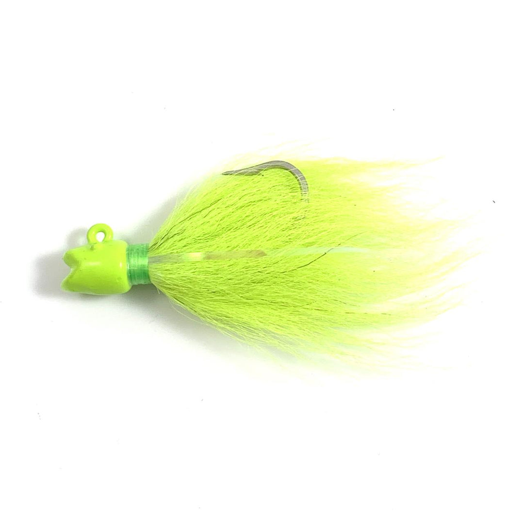 5 Jig Bucktail Smiling Bill – Bianco 3/4 Oz – Esca Per Striper, Fluke, Snook, Redfish