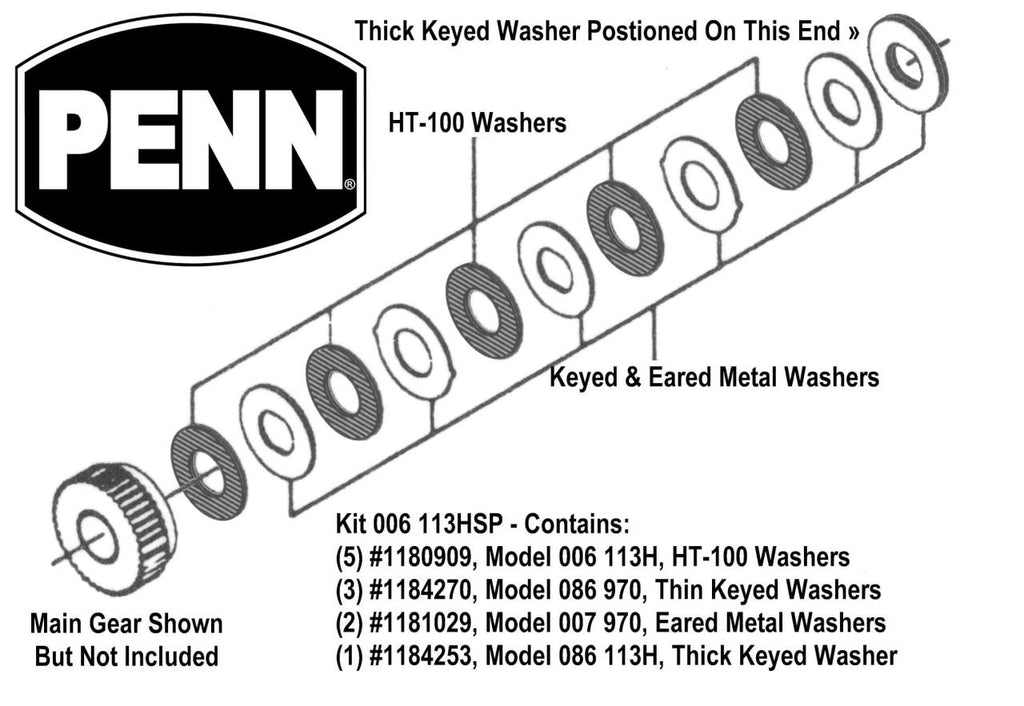 Penn Part 006 113HSP SKU#1180390 HT-100 Drag Washer Kit (UPC