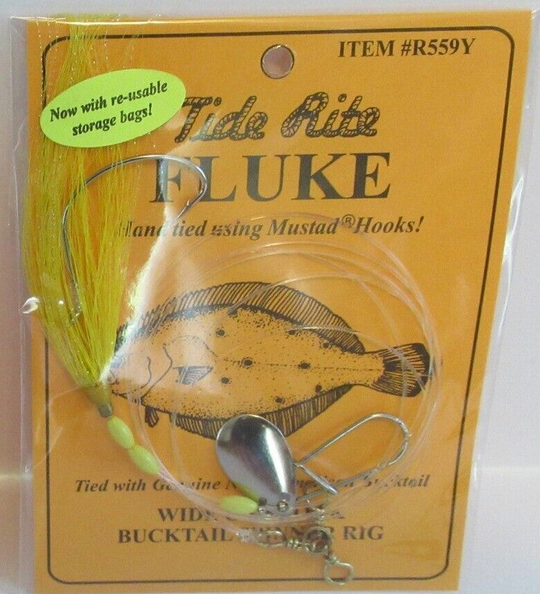 Tide Rite R559 Wide Gap Hook Bucktail Spinner Fluke Rig Lime Green Tide Rite R559 Wide Gap Hook Bucktail Spinner Fluke Rig Lime Green